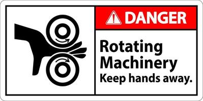 Danger Sign Rotating Machinery Keep Hands Away vector