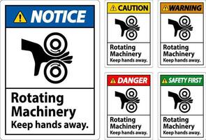 Danger Sign Rotating Machinery Keep Hands Away vector