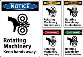 Danger Sign Rotating Machinery Keep Hands Away vector