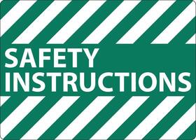 Safety instructions Sign On White Background vector