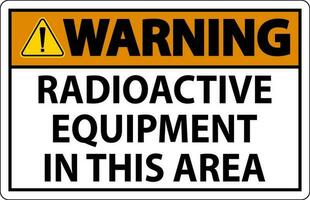 advertencia firmar precaución radioactivo equipo en esta zona vector