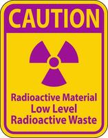 Caution Sign Radioactive Materials, Low Level Radioactive Waste vector