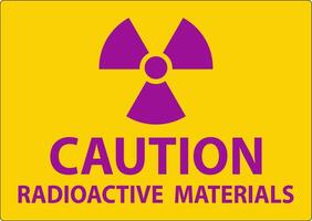 Caution Radioactive Material On White Background vector