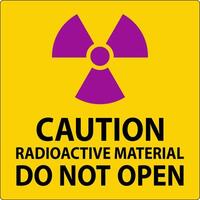 Caution Sign Radioactive Material Do Not Open vector