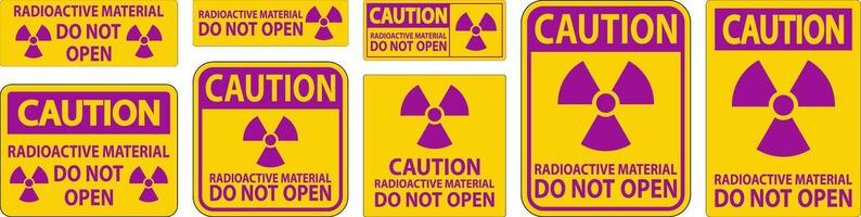 Caution Sign Radioactive Material Do Not Open vector