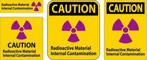 Caution Radiation Sign Radioactive Material Internal Contamination vector