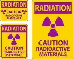 radiación advertencia firmar precaución radioactivo materiales vector
