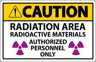 radiación precaución firmar precaución radiación área, radioactivo materiales, autorizado personal solamente vector