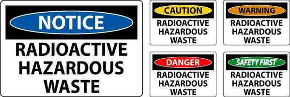 peligro firmar radioactivo peligroso residuos vector