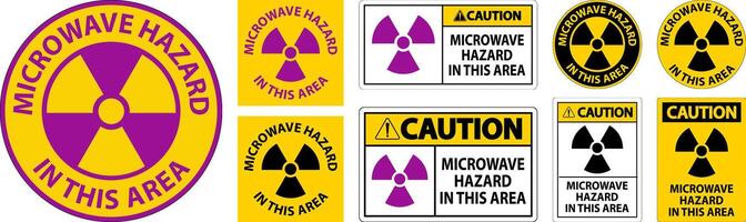 Caution Sign Microwave Hazard Area vector