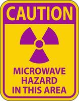 Caution Sign Microwave Hazard Area vector