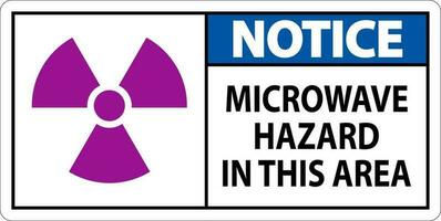 Notice Sign Microwave Hazard Area vector