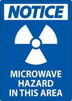Notice Sign Microwave Hazard Area vector