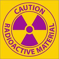 Caution Radioactive Material On White Background vector