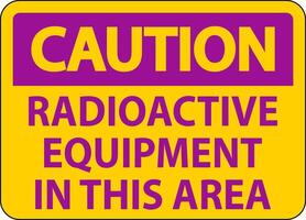 Caution Sign Caution Radioactive Equipment In This Area vector