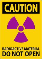 Caution Sign Radioactive Material Do Not Open vector