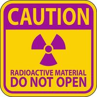 Caution Sign Radioactive Material Do Not Open vector