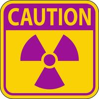 Caution Radioactive Material On White Background vector