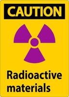 Caution Sign Radioactive Materials vector