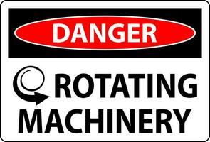 Danger Sign Rotating Machinery On White Background vector