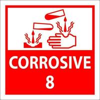 Label Corrosive Sign On White Background vector