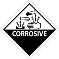 Label Corrosive Sign On White Background vector