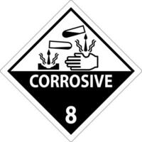 Label Corrosive Sign On White Background vector