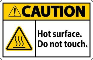 Caution Safety Label Hot Surface, Do Not Touch vector