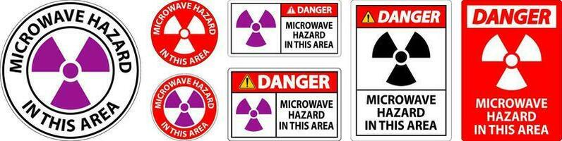 Danger Sign Microwave Hazard Area vector