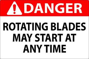 Danger Sign Rotating Blades May Start At Any Time vector