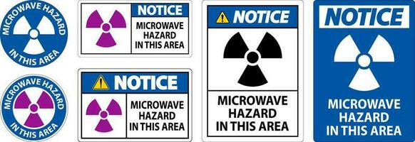 Notice Sign Microwave Hazard Area vector