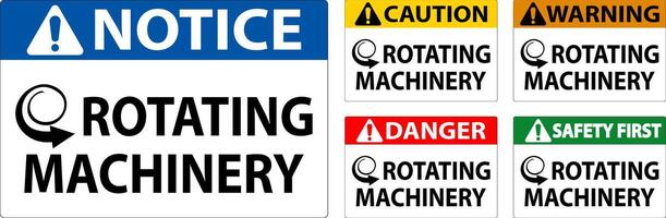 Danger Sign Rotating Machinery On White Background vector