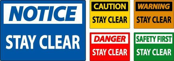 Danger Sign Stay Clear On White Background vector