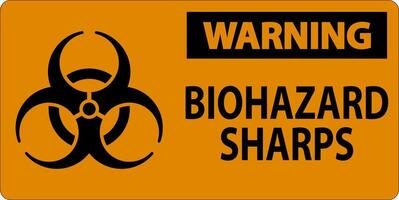 Warning Biohazard Label, Biohazard Sharps vector