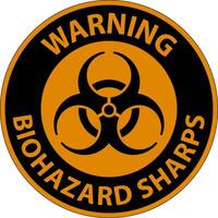 Warning Biohazard Label, Biohazard Sharps vector