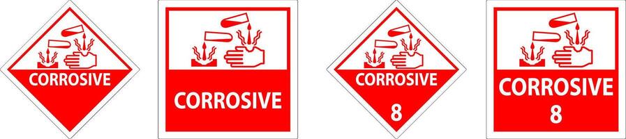 Label Corrosive Sign On White Background vector