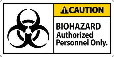 Caution Label Biohazard Authorized Personnel Only vector
