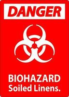 peligro biológico peligro etiqueta peligro biológico manchado ropa de cama vector