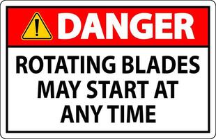 Danger Sign Rotating Blades May Start At Any Time vector