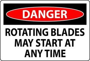 Danger Sign Rotating Blades May Start At Any Time vector