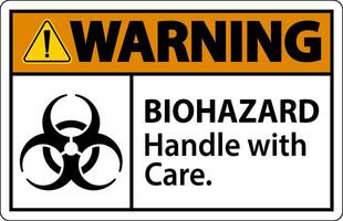 Biohazard Warning Label Biohazard, Handle With Care vector