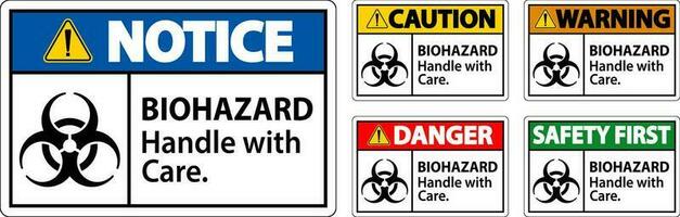 peligro biológico advertencia etiqueta riesgo biológico, encargarse de con cuidado vector