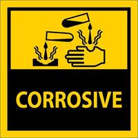 Label Corrosive Sign On White Background vector