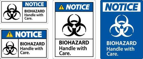 Biohazard Notice Label Biohazard, Handle With Care vector