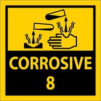 Label Corrosive Sign On White Background vector