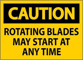 Caution Sign Rotating Blades May Start At Any Time vector