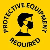 Floor Sign, Protective Equipment Required vector