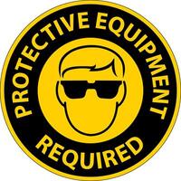 Floor Sign, Protective Equipment Required vector