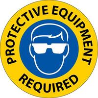 Floor Sign, Protective Equipment Required vector