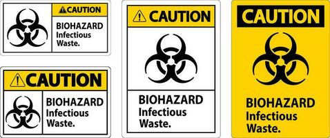 Biohazard Caution Label Biohazard Infectious Waste vector